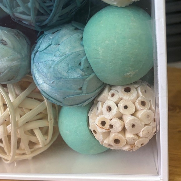 Decorative Vase Bowl Fillers Beach Seashell Blue & Tea Orb Ball Sphere GIFT NEW - Picture 5 of 8